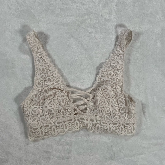 Victoria's Secret Other - Victoria’s Secret Braided Plunge Strappy Lace-Up Bralette size Small